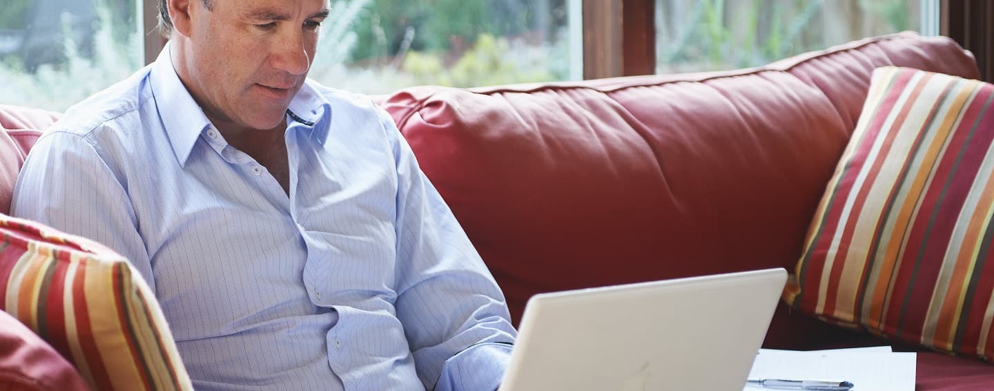 A man using his laptop
